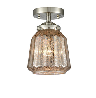 Nouveau One Light Semi-Flush Mount in Brushed Satin Nickel (405|284-1C-SN-G146)