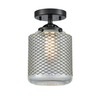 Nouveau One Light Semi-Flush Mount in Brushed Satin Nickel (405|284-1C-SN-G302)