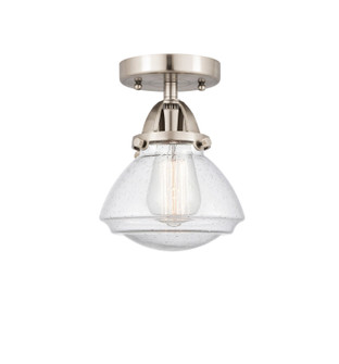 Nouveau 2 One Light Semi-Flush Mount in Brushed Satin Nickel (405|288-1C-SN-G324)