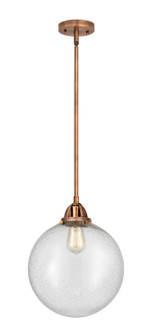Nouveau 2 LED Mini Pendant in Antique Copper (405|288-1S-AC-G204-12-LED)