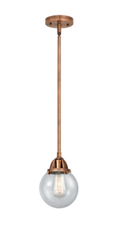 Nouveau 2 LED Mini Pendant in Antique Copper (405|288-1S-AC-G204-6-LED)