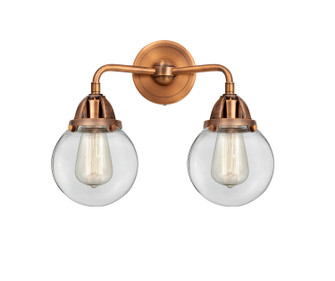 Nouveau 2 LED Bath Vanity in Antique Copper (405|288-2W-AC-G202-6-LED)