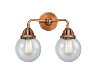Nouveau 2 LED Bath Vanity in Antique Copper (405|288-2W-AC-G204-6-LED)