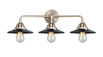 Nouveau 2 Three Light Bath Vanity in Brushed Satin Nickel (405|288-3W-SN-M6-BK)