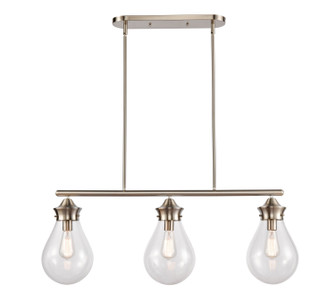 Three Light Island Pendant in Satin Nickel (405|414-3I-SN-8CL)
