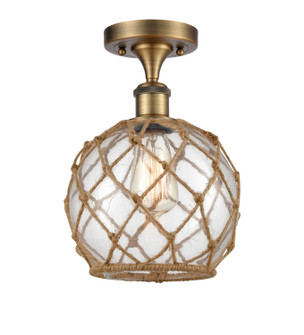 Ballston One Light Semi-Flush Mount in Brushed Brass (405|516-1C-BB-G122-8RB)