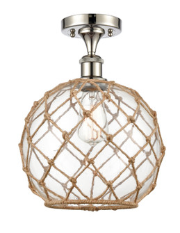 Ballston One Light Semi-Flush Mount in Polished Nickel (405|516-1C-PN-G122-10RB)