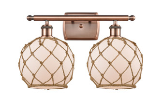Ballston Two Light Bath Vanity in Antique Copper (405|516-2W-AC-G121-8RB)