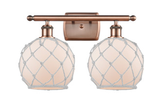 Ballston Two Light Bath Vanity in Antique Copper (405|516-2W-AC-G121-8RW)
