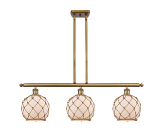 Ballston Three Light Island Pendant in Brushed Brass (405|516-3I-BB-G121-8RB)