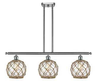 Ballston Three Light Island Pendant in Brushed Satin Nickel (405|516-3I-SN-G122-8RB)