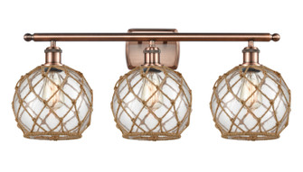 Ballston Three Light Bath Vanity in Antique Copper (405|516-3W-AC-G122-8RB)