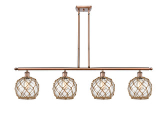 Ballston Four Light Island Pendant in Antique Copper (405|516-4I-AC-G122-8RB)