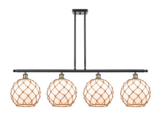 Ballston Four Light Island Pendant in Black Antique Brass (405|516-4I-BAB-G121-10RB)