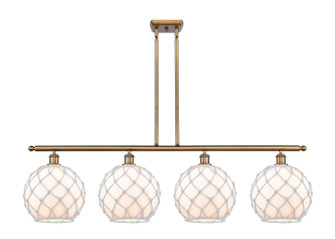 Ballston Four Light Island Pendant in Brushed Brass (405|516-4I-BB-G121-10RW)