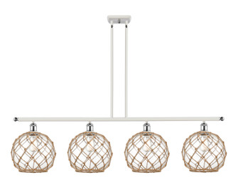 Ballston Four Light Island Pendant in White Polished Chrome (405|516-4I-WPC-G122-10RB)