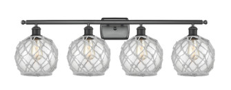 Ballston Four Light Bath Vanity in Matte Black (405|516-4W-BK-G122-8RW)