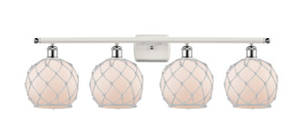 Ballston Four Light Bath Vanity in White Polished Chrome (405|516-4W-WPC-G121-8RW)