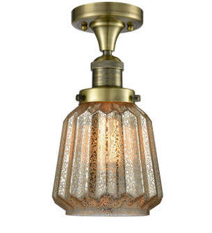 Franklin Restoration One Light Semi-Flush Mount in Antique Brass (405|517-1CH-AB-G146)