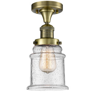 Franklin Restoration One Light Semi-Flush Mount in Antique Brass (405|517-1CH-AB-G184)