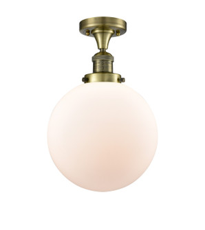 Franklin Restoration One Light Semi-Flush Mount in Antique Brass (405|517-1CH-AB-G201-10)