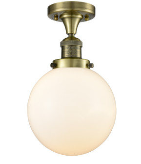 Franklin Restoration One Light Semi-Flush Mount in Antique Brass (405|517-1CH-AB-G201-8)