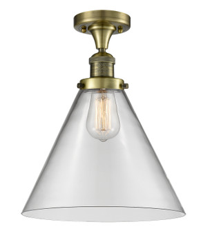 Franklin Restoration One Light Semi-Flush Mount in Antique Brass (405|517-1CH-AB-G42-L)