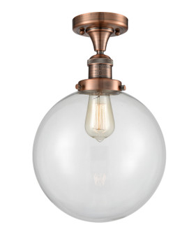 Franklin Restoration One Light Semi-Flush Mount in Antique Copper (405|517-1CH-AC-G202-10)