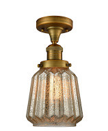 Franklin Restoration One Light Semi-Flush Mount in Brushed Brass (405|517-1CH-BB-G146)