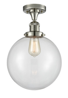 Franklin Restoration One Light Semi-Flush Mount in Polished Nickel (405|517-1CH-PN-G202-10)