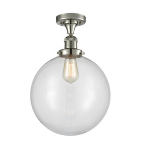 Franklin Restoration One Light Semi-Flush Mount in Polished Nickel (405|517-1CH-PN-G202-12)
