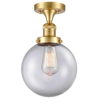 Franklin Restoration One Light Semi-Flush Mount in Satin Gold (405|517-1CH-SG-G202-8)