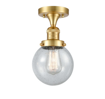 Franklin Restoration One Light Semi-Flush Mount in Satin Gold (405|517-1CH-SG-G204-6)