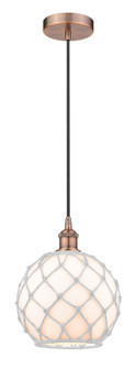 Edison One Light Mini Pendant in Antique Copper (405|616-1P-AC-G121-10RW)