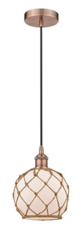 Edison One Light Mini Pendant in Antique Copper (405|616-1P-AC-G121-8RB)