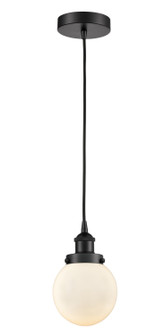 Edison One Light Mini Pendant in Matte Black (405|616-1PH-BK-G201-6)
