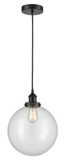 Edison One Light Mini Pendant in Matte Black (405|616-1PH-BK-G202-12)