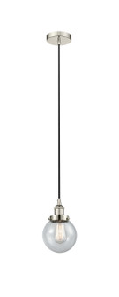 Edison One Light Mini Pendant in Polished Nickel (405|616-1PH-PN-G204-6)