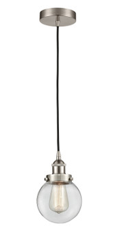 Edison One Light Mini Pendant in Brushed Satin Nickel (405|616-1PH-SN-G202-6)