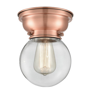 Franklin Restoration One Light Flush Mount in Antique Copper (405|623-1F-AC-G202-6)