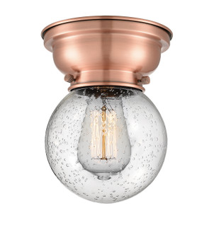 Franklin Restoration One Light Flush Mount in Antique Copper (405|623-1F-AC-G204-6)