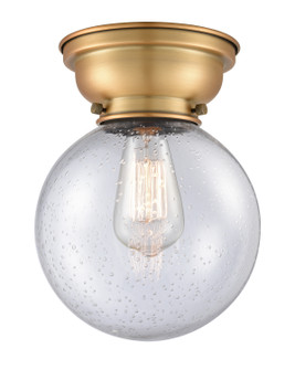 Franklin Restoration One Light Flush Mount in Brushed Brass (405|623-1F-BB-G204-8)