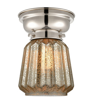 Franklin Restoration One Light Flush Mount in Polished Nickel (405|623-1F-PN-G146)