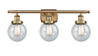 Ballston Urban Three Light Bath Vanity in Brushed Brass (405|916-3W-BB-G204-6)