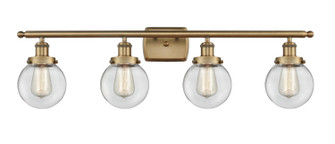 Ballston Urban Four Light Bath Vanity in Brushed Brass (405|916-4W-BB-G202-6)