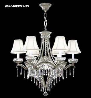 Dynasty Cast Brass Six Light Chandelier in Pewter (64|94346PW22-55)