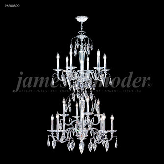 Sculptured Crystal Leaf 18 Light Chandelier in Silver (64|96280S00)