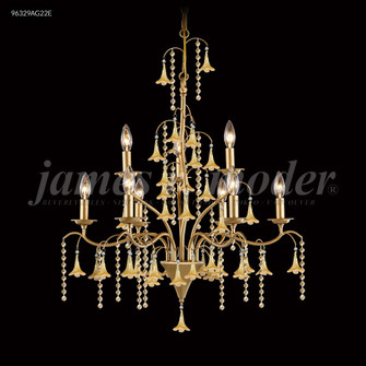 Murano Nine Light Chandelier in Aged Gold (64|96329AG22E)