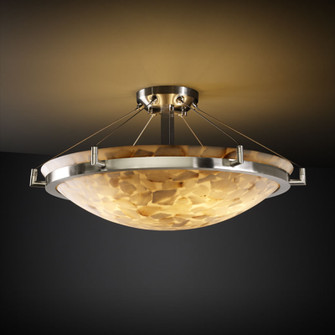 Alabaster Rocks Three Light Semi-Flush Mount in Brushed Nickel (102|ALR-9681-35-NCKL)