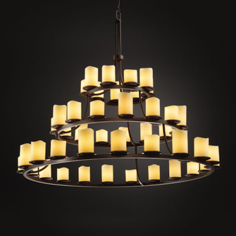 CandleAria 45 Light Chandelier in Dark Bronze (102|CNDL-8714-14-CREM-DBRZ)